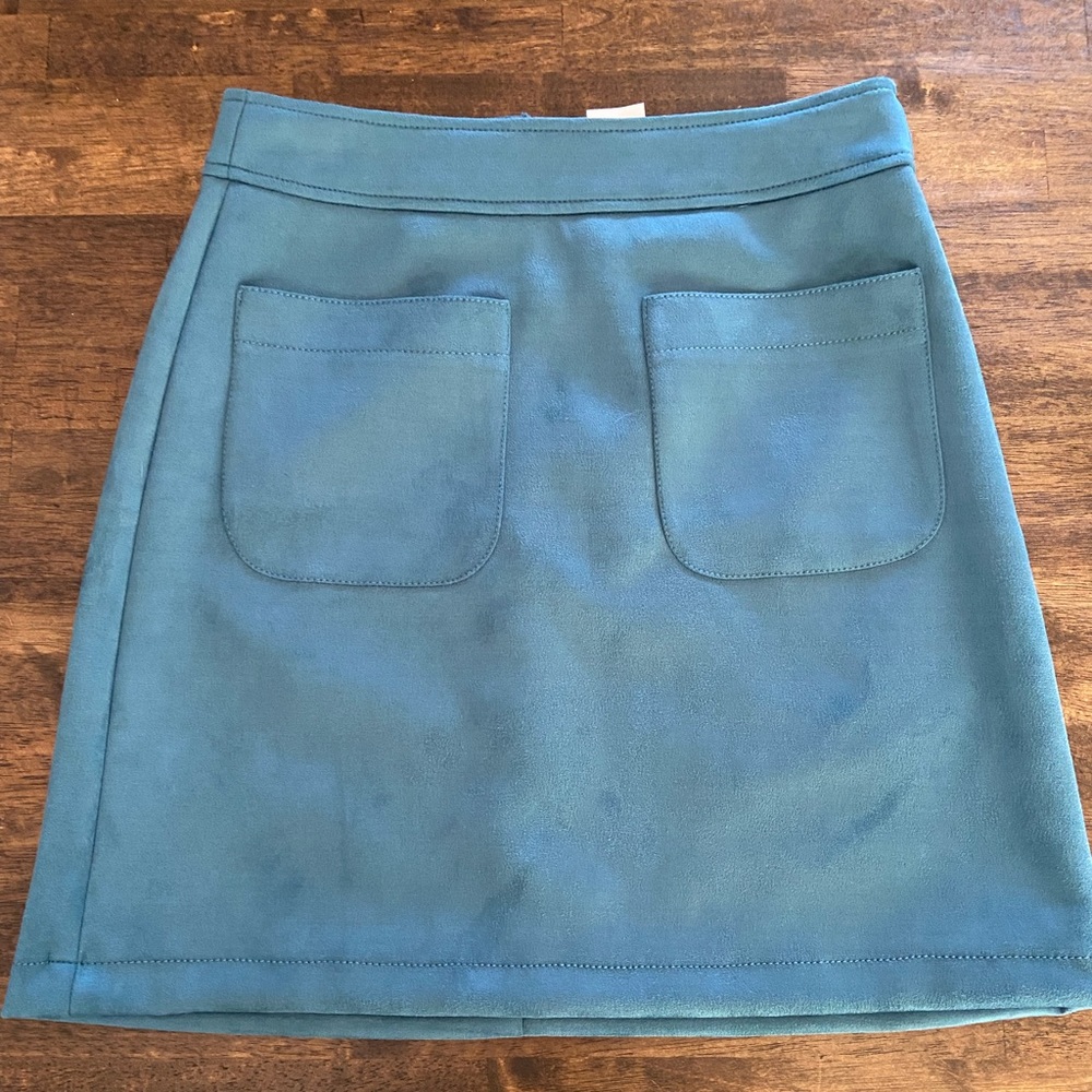 Retro faux suede skirt